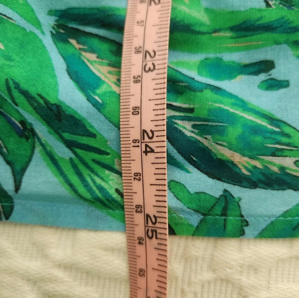 J. Jill Top Soft Cotton Green and Blue Leaf Print - Picture 8 of 9